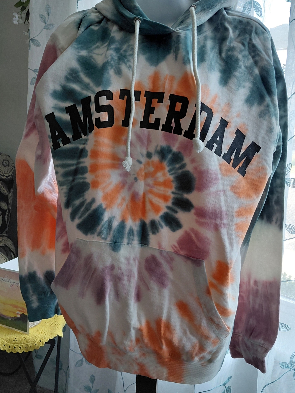 Original Use Men’s Tie-Dye Zip-Up Hoodie — Orange, Purple, Teal, White